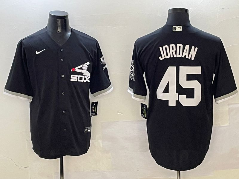 Men Chicago White Sox #45 Jordan Black Game Fashion 2025 Nike MLB Jersey style 1->chicago white sox->MLB Jersey